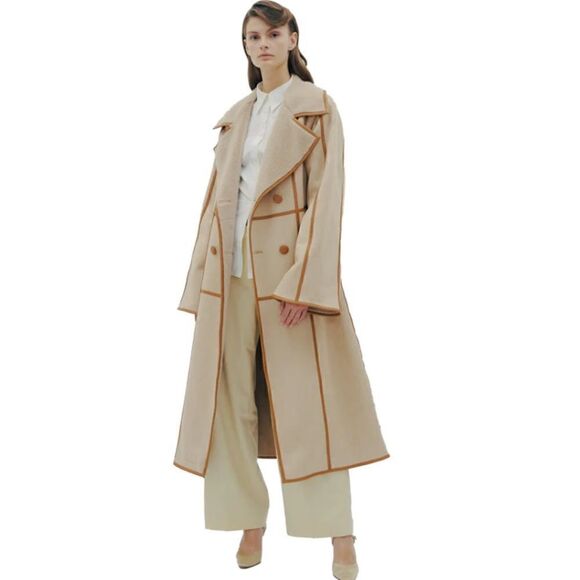 MAREI 1998
Sweet Pea Sand Reversible Bonded Faux Suede & Faux Fur Coat - Picture 6 of 16
